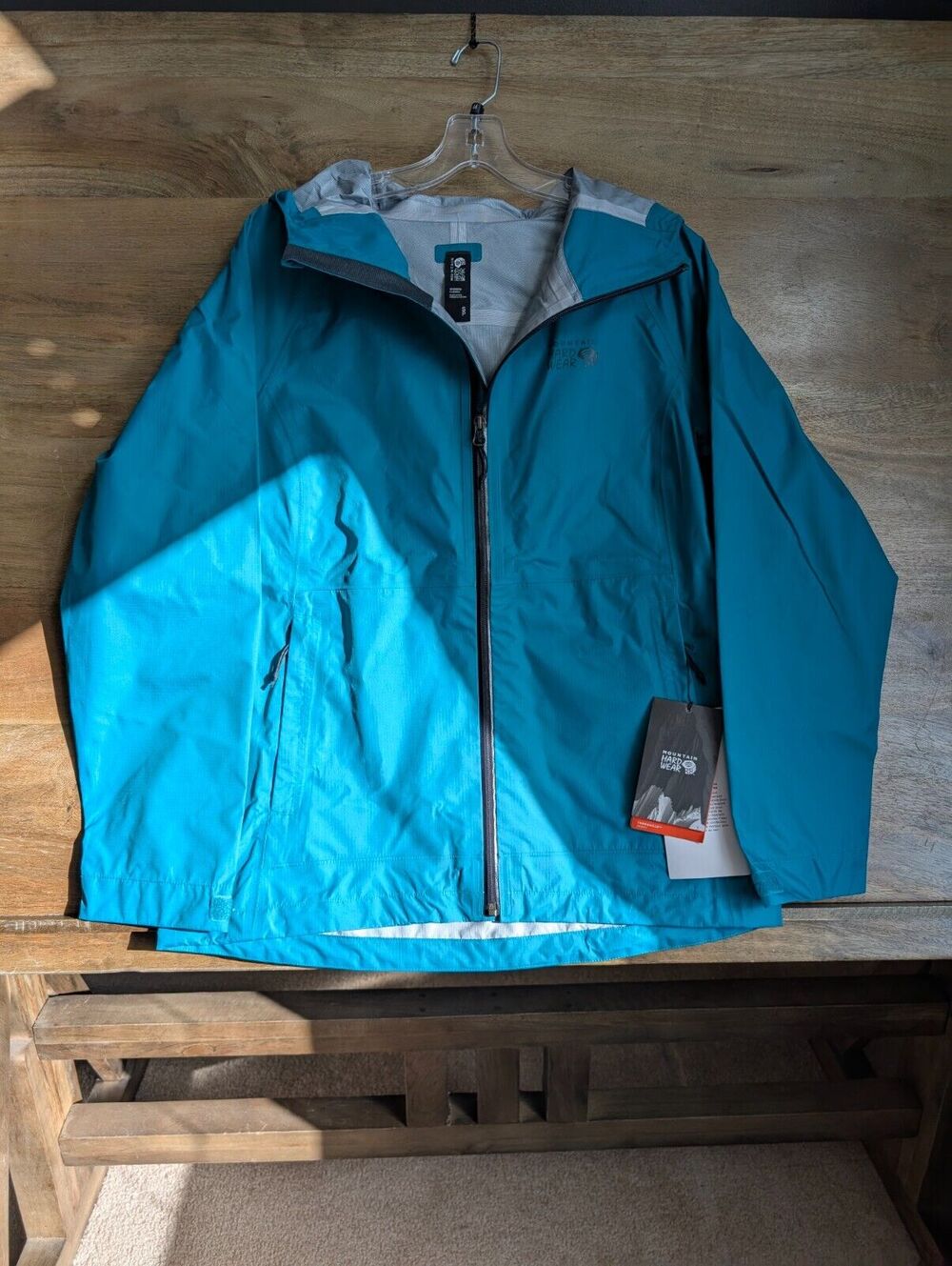 Mountain Hardwear Jacket Womens Small Teal Threshold Waterproof Hooded Full Zip